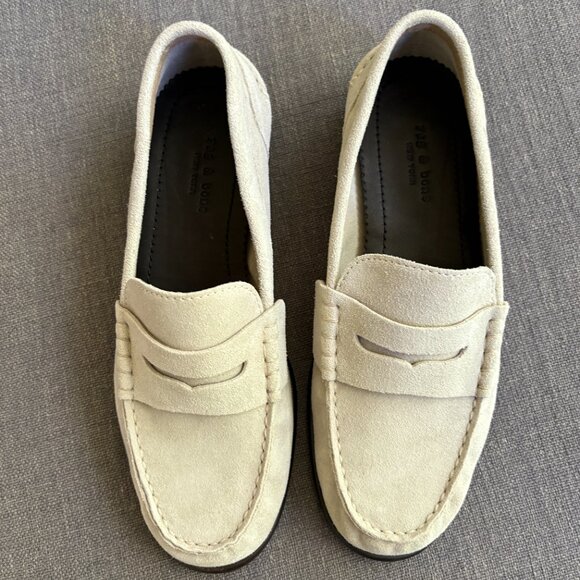 Women's Rag & Bone Carter Loafer Size 37/7 Light Sand Suede NWT fits like 7.5 - Picture 7 of 13